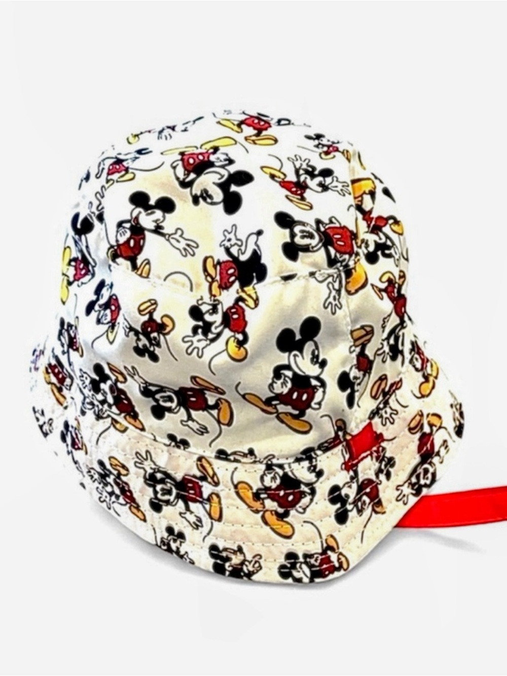 Disney Mickey Mouse Reversible Bucket Hat Toddler 49cm NWT Red Black Kid Sun Hat